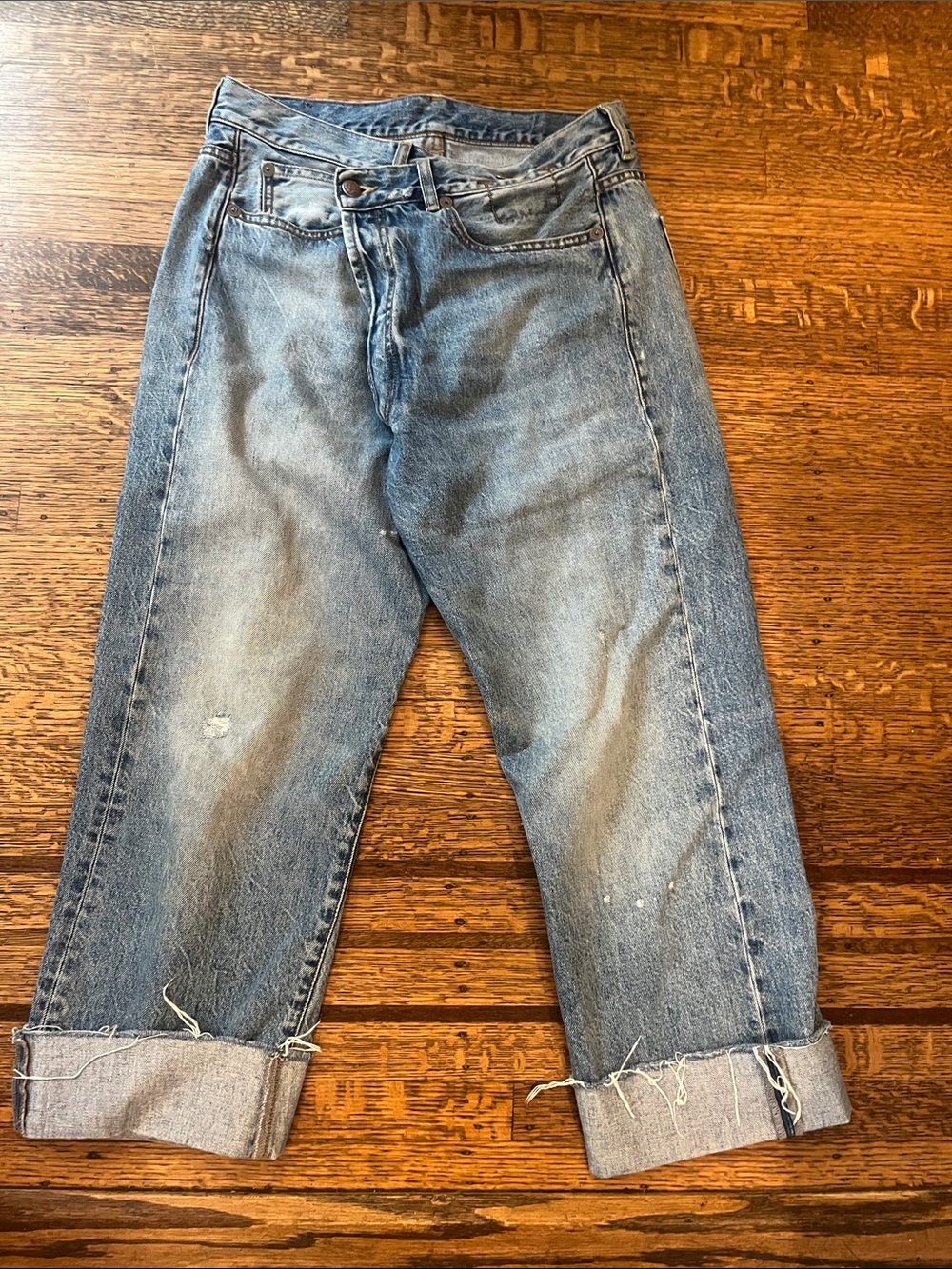 R13 Women's crossover button jeans